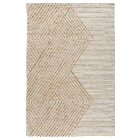 Harlow Hill 2' x 3' Bleached/Natural Diamond Modern Jute Blend Indoor Area Rug