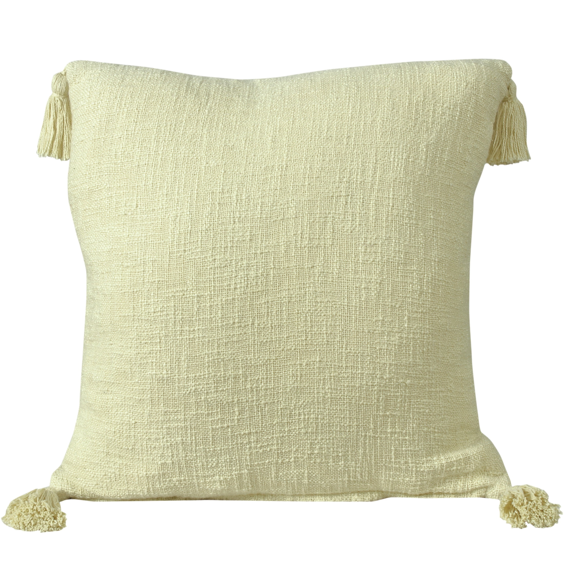 Harlow Hill 20" x 20" Light Yellow Solid Cotton Adult Decorative Throw Pillow Cover
