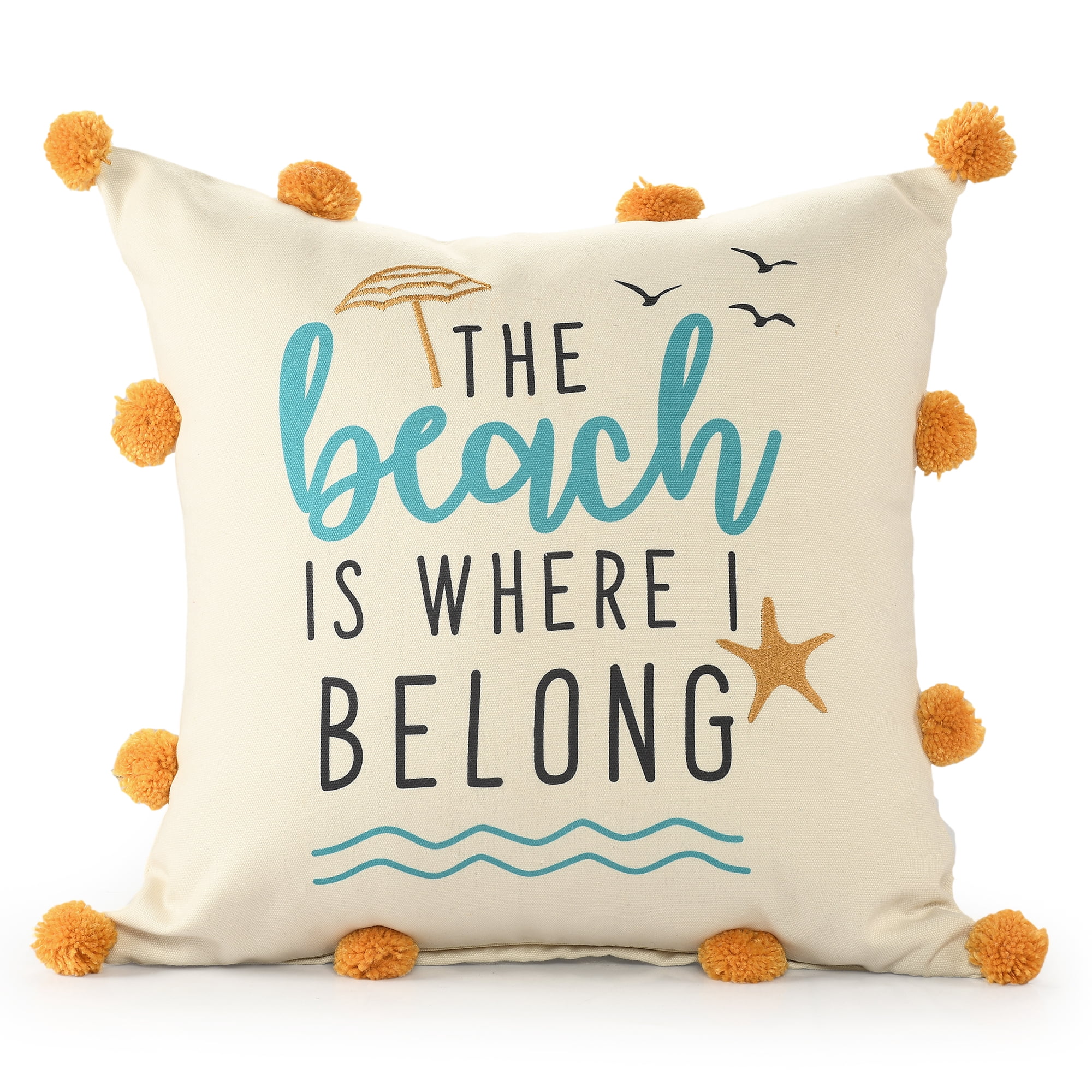 Harlow Hill Afton 20" x 20" Blue/Orange Graphic Print Polyester Adult Decorative Throw Pillow Cover