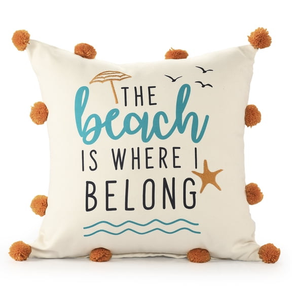 Harlow Hill Afton 20" x 20" Orange/Beige Graphic Print Polyester Adult Decorative Throw Pillow