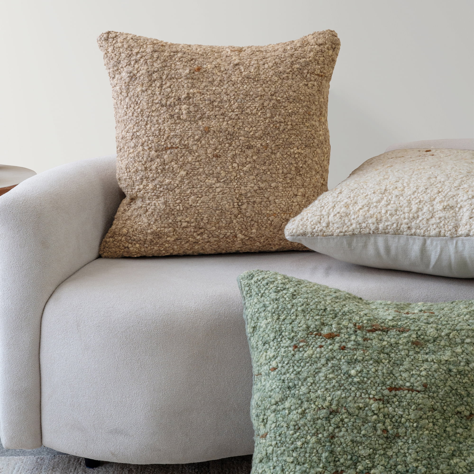 Harlow Hill Chester 24" x 24" Brown Boucle Wool Adult Decorative Throw Pillow