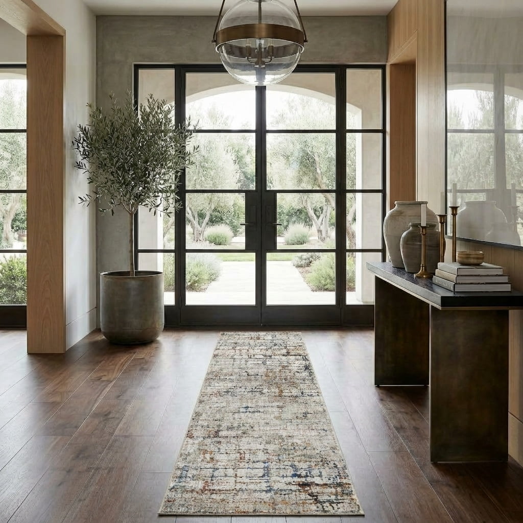 Harlow Hill Claire Gray/Multi Abstract Polyester Blend Indoor Area Rug2'9" x 8'