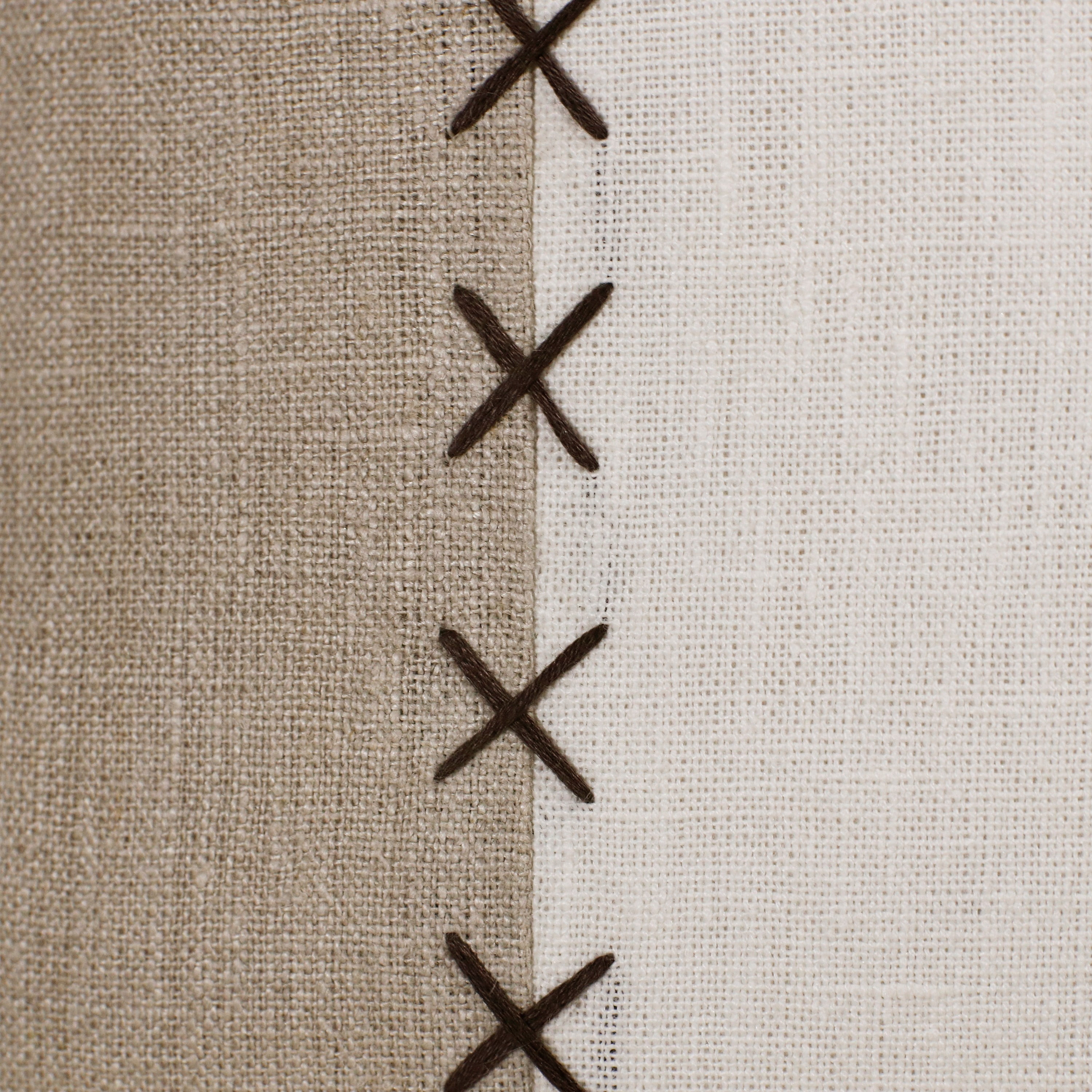 Harlow Hill Faye 20" x 20" Brown/Ivory Striped Linen Adult Decorative Throw Pillow Cover