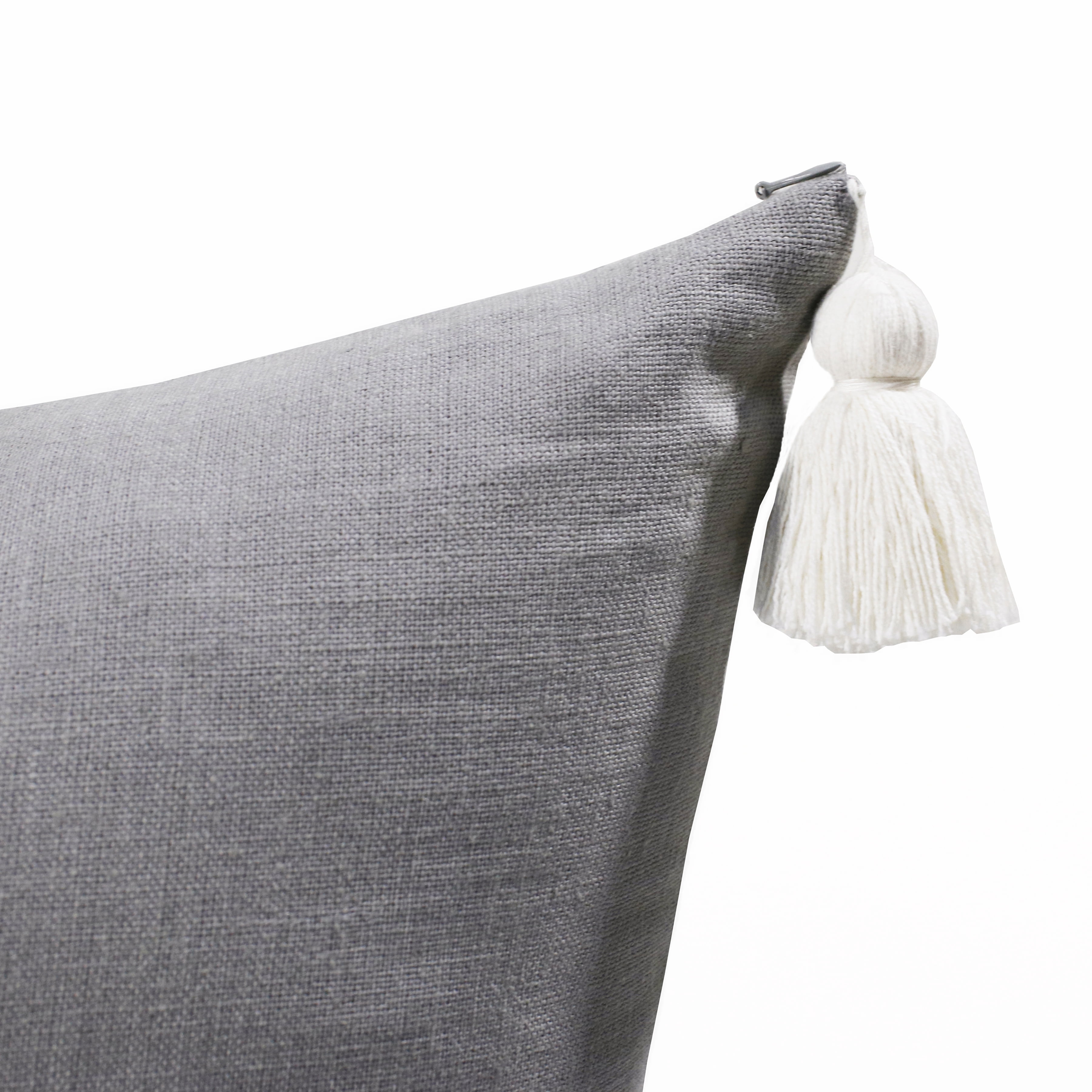 Harlow Hill Faye 20" x 20" Slate Gray Striped Linen Adult Decorative Throw Pillow Cover
