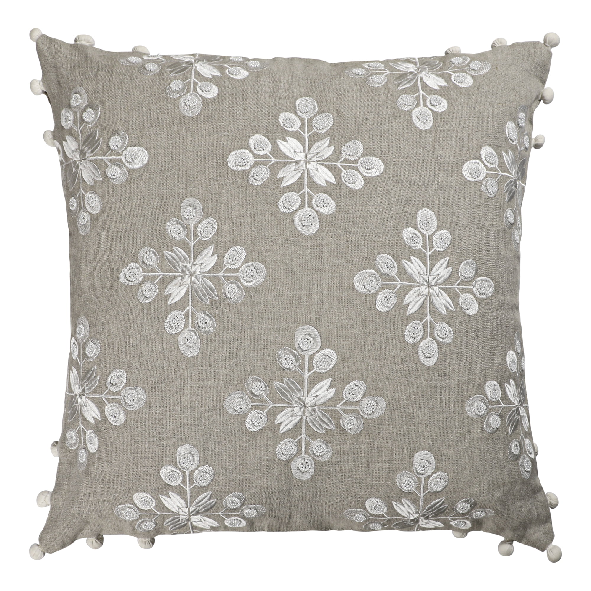 Harlow Hill Paul 20" x 20" Beige/Ivory Striped Linen Adult Decorative Throw Pillow Cover