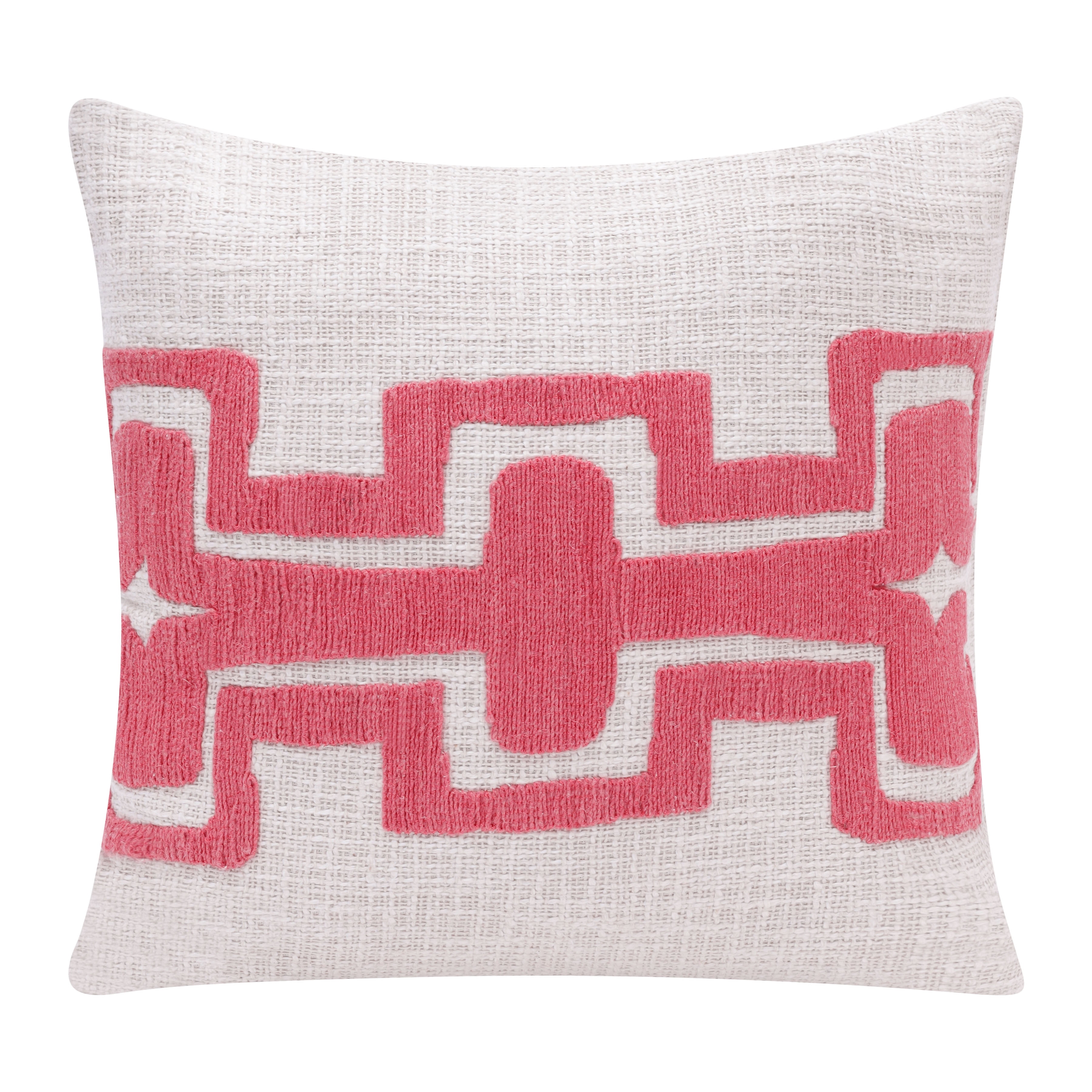 Harlow Hill Stacy Garcia 20" x 20" Coral/Ivory Geometric Cotton Blend Adult Decorative Throw Pillow Cover