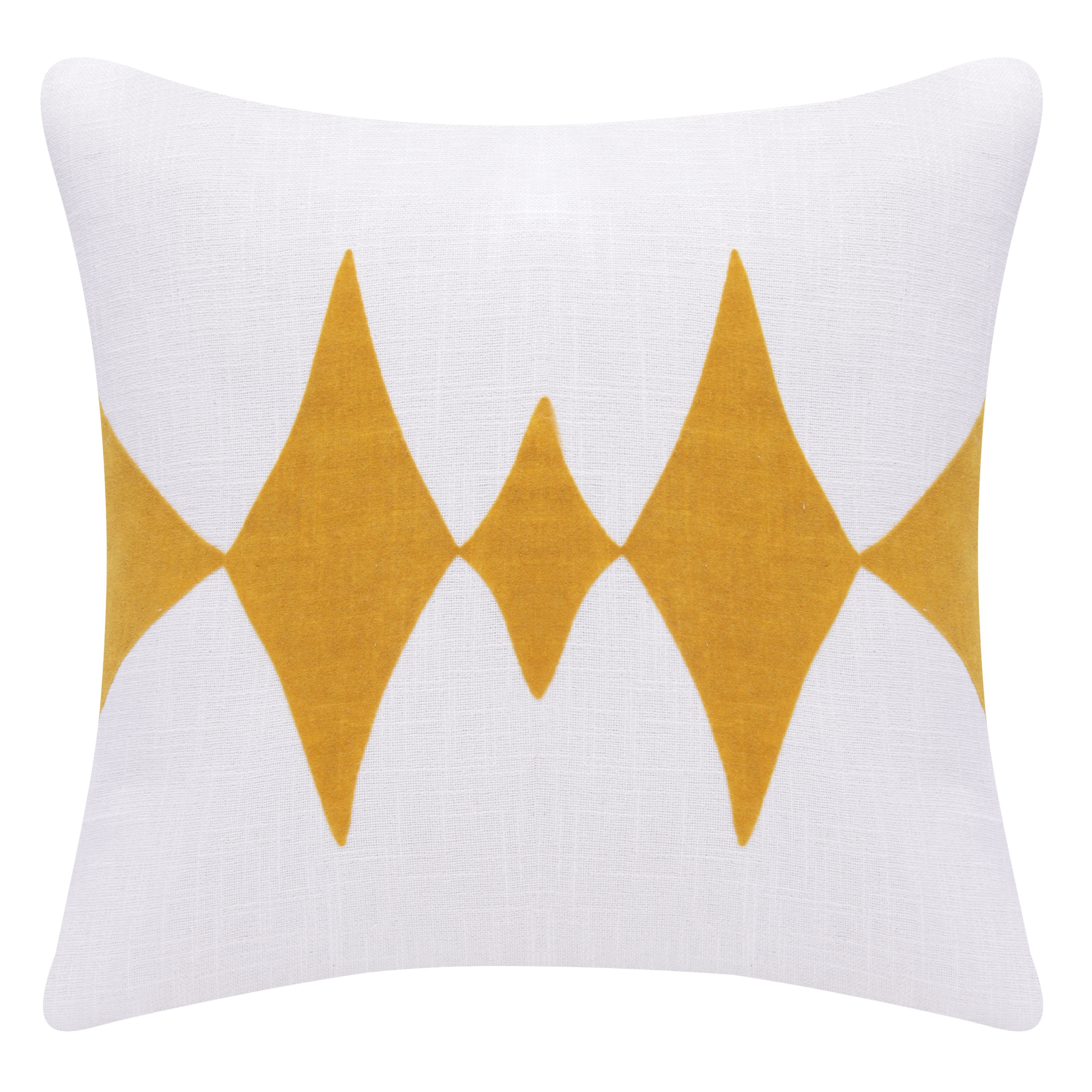 Harlow Hill Stacy Garcia 20" x 20" Ochre/White Diamond Cotton Blend Adult Decorative Throw Pillow Cover