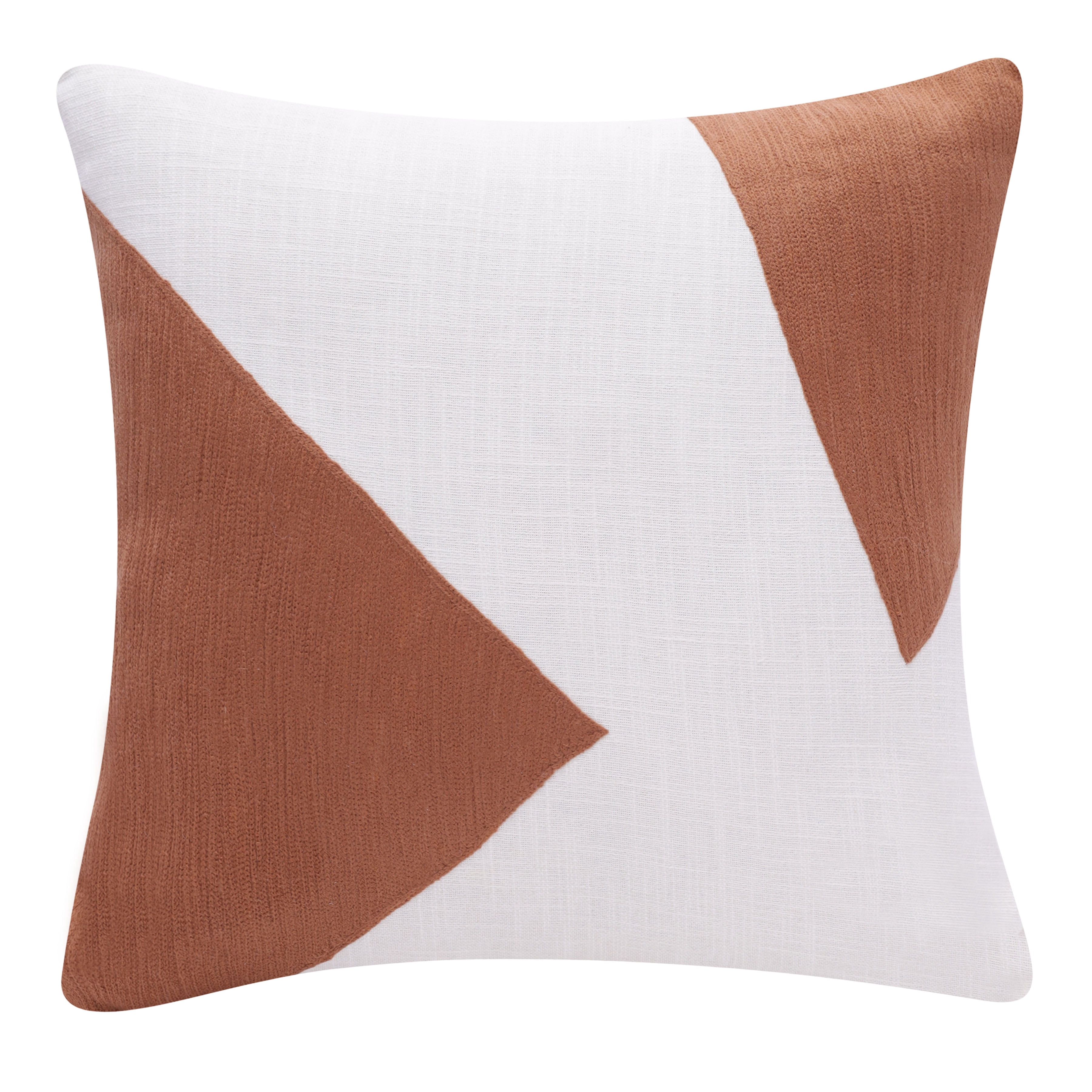Harlow Hill Stacy Garcia Adobe/Ivory Abstract 20" x 20" Cotton Adult Decorative Feather Filled Pillow