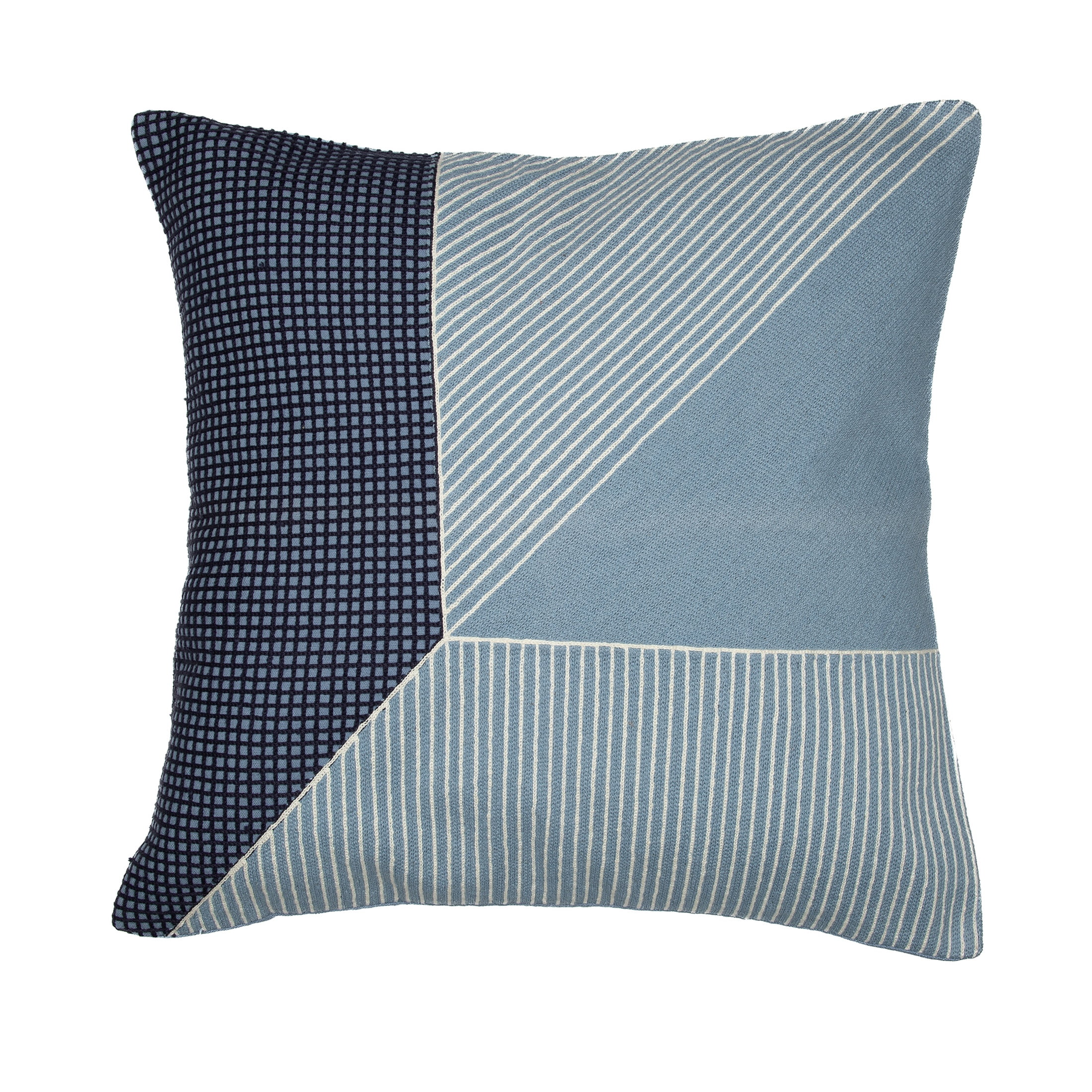 Harlow Hill Stacy Garcia Blue/White Striped 24" x 24" Cotton Adult Decorative Feather Filled Pillow