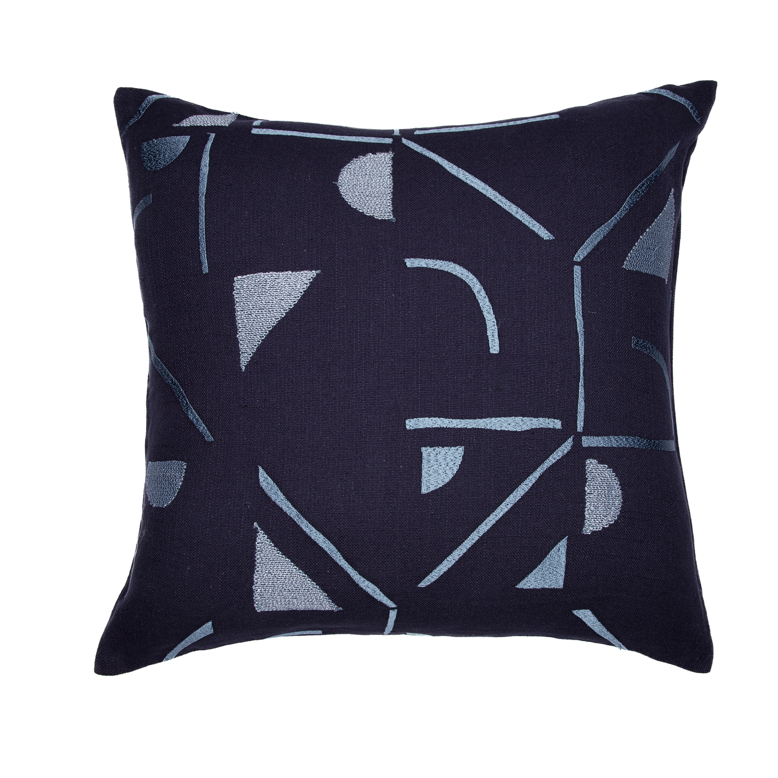 Harlow Hill Stacy Garcia Denim Blue Geometric 24" x 24" Cotton Blend Adult Decorative Feather Filled Pillow