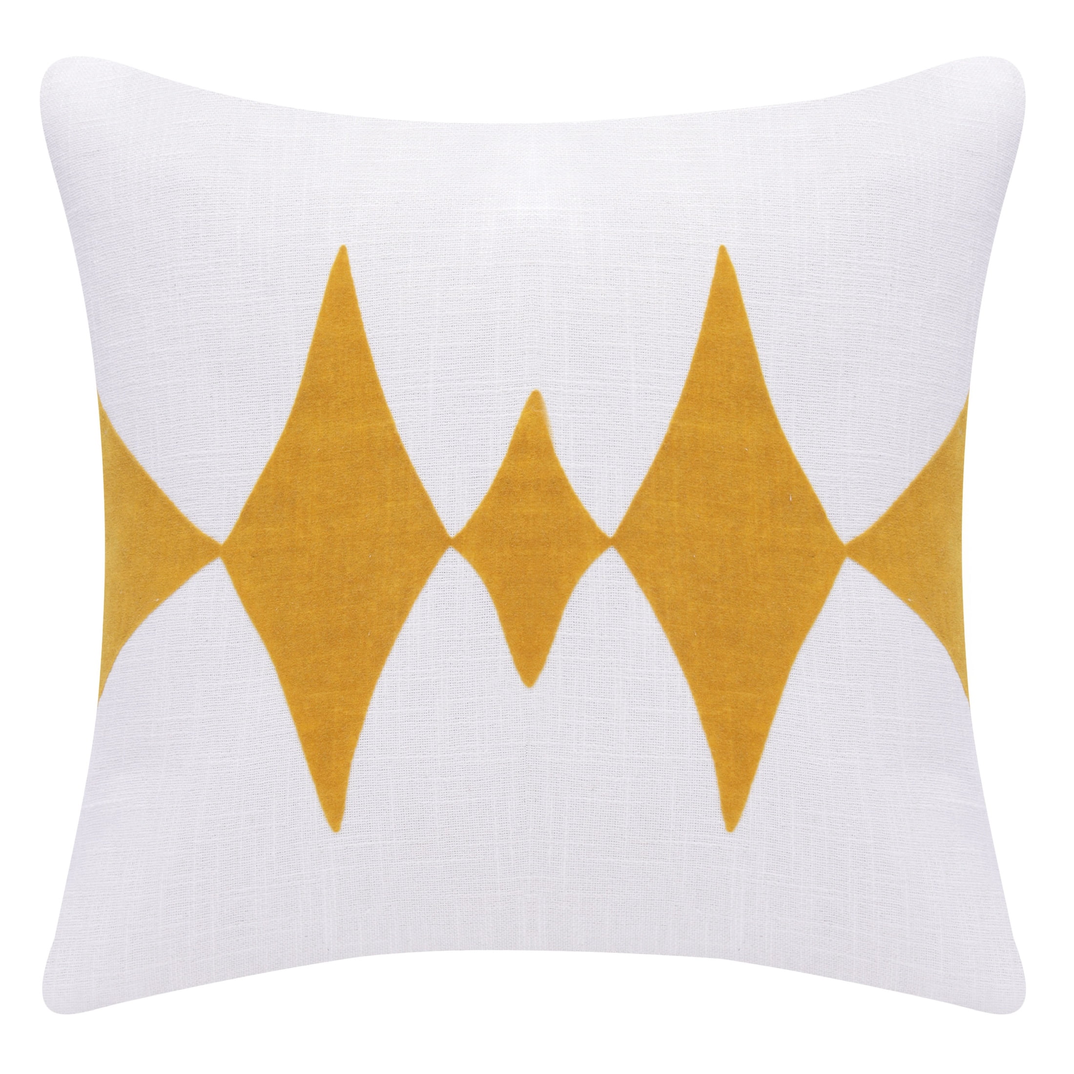 Harlow Hill Stacy Garcia Ochre/White Diamond 20" x 20" Cotton Blend Adult Decorative Feather Filled Pillow