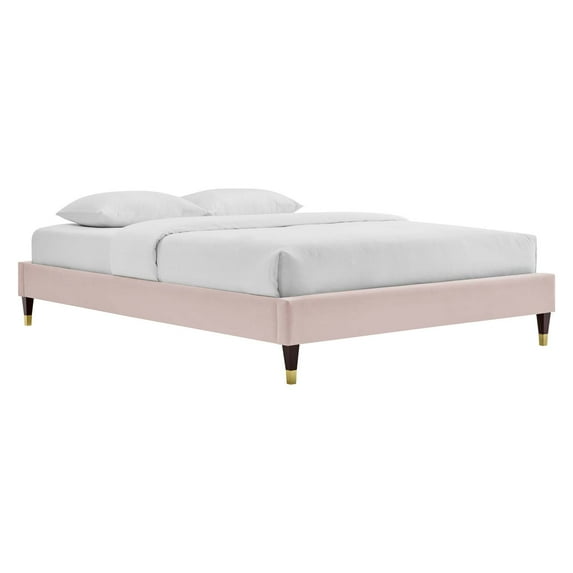 Harlow King Performance Velvet Platform Bed Frame-MOD-6271