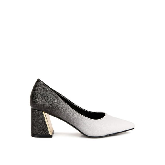 Harlow Metallic Accent Block Heel Pumps