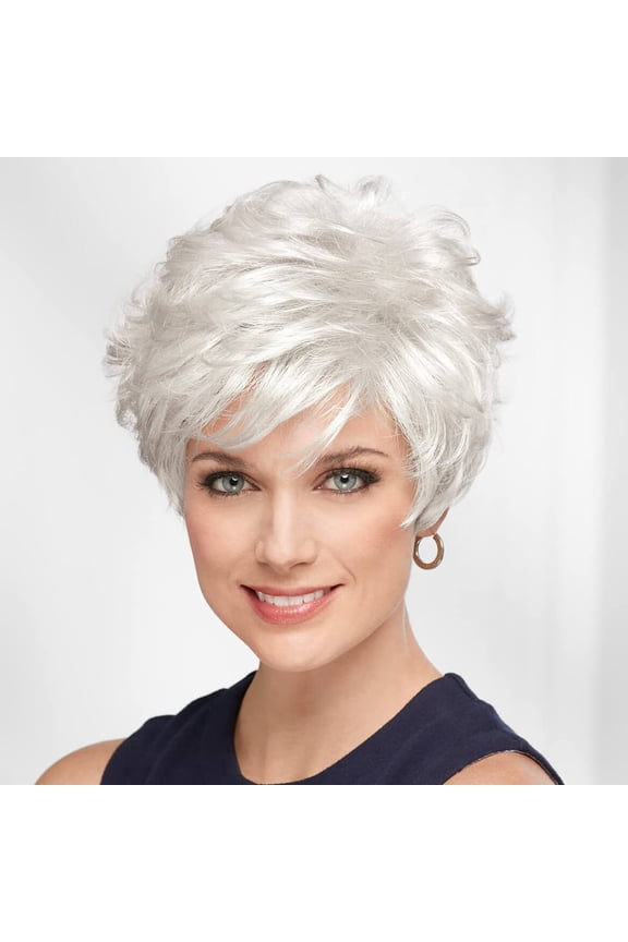 Harlow Wig by Paula Young - Voluminous Short Wig with Enviable Volume and Wavy Layers / Multi-Tonal Shades of Blonde, Silver, Brown and Red