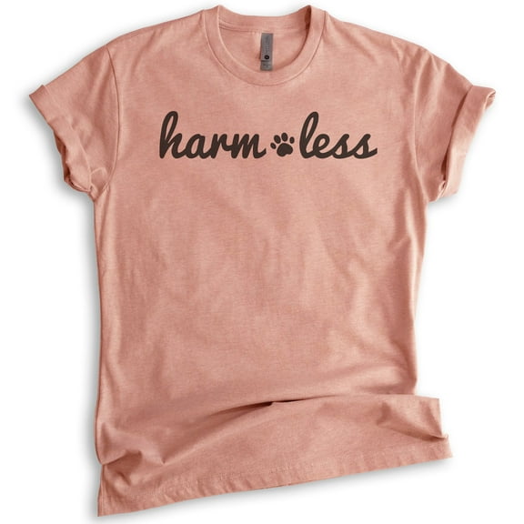Harm Less T-shirt, Unisex Women's Men's Shirt, Vegan Shirt, Animal Rights Shirt, Heather Sunset, Medium