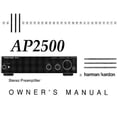 thumbnail image 1 of Instruction Manual ONLY for Harman Kardon AP-2500 Preamplifier Owners Manual REPRINT, 1 of 1