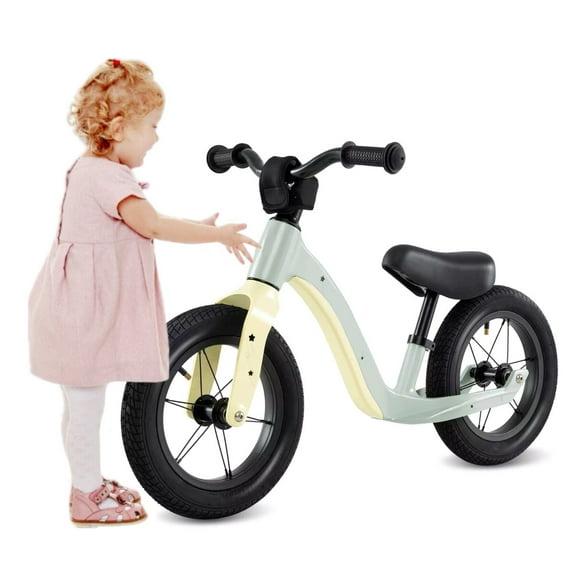 Harmijoy 12 Inch Toddler Balance Bike, No Pedal Training Bicycle w/ Adjustable Seat Height & Magnesium Alloy Frame, Indoor Outdoor Kids Push Bike w/ Inflatable Rubber Tires