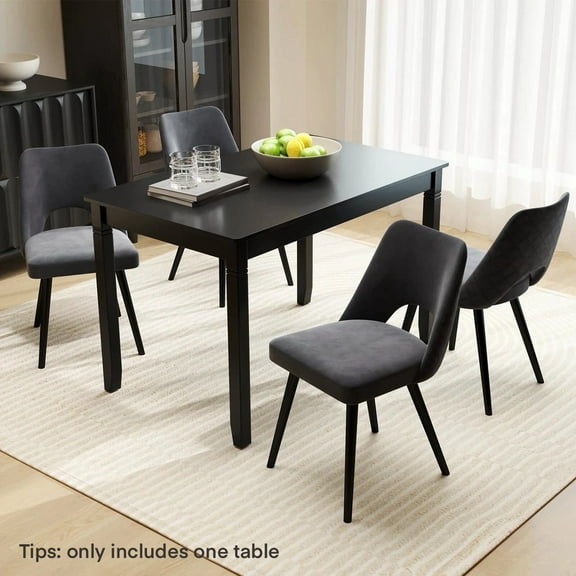 Harmijoy 48" Wooden Dining Table for 4 People w/ Rubber Wood Legs Rectangular Table