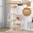 thumbnail image 1 of Harmijoy 58 "Cat Tree, 5-Storey Cattail Cat Tower, With Sisal Scratch Post, Modern Cat Activity Center For Indoor Cats,  Apartment, Plush Hanging Ball, Detachable And Washable Cushion, 1 of 8