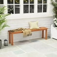 Harmijoy Outdoor Wood Bench, 59" Long Patio Dining Bench, Backless