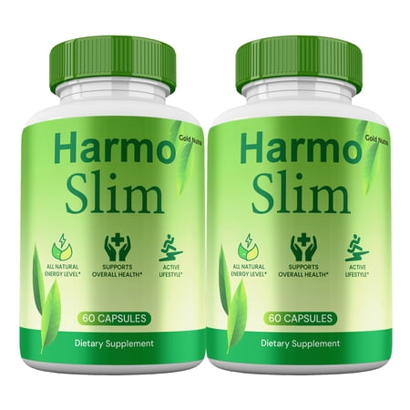 Harmo Slim Capsules, Maximum Strength All Natural Formula Pills, HarmoSlim Health & Wellness Supplement, 60 Capsules per Bottle (2 Pack)