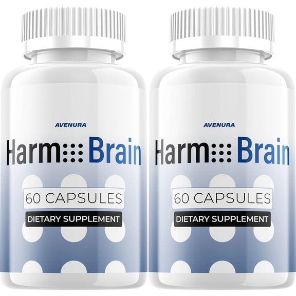 HarmoBrain Capsules Harmo Brain Advanced Formula Natural Blend Memory Focus Support Supplement, 2 Pack, 120 Capsules