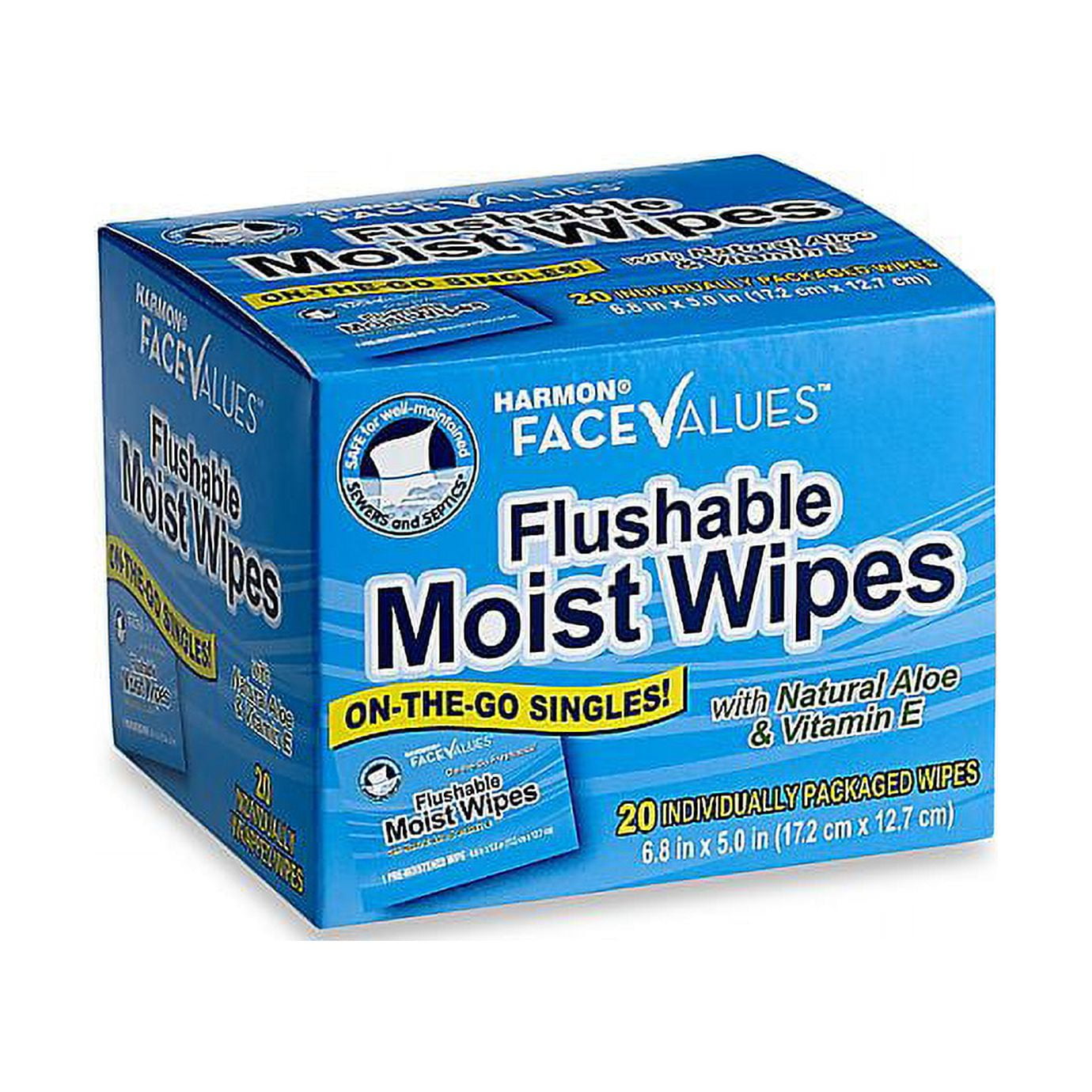 Harmon® Face Values™ 20Count Flushable Moist Wipes Individually