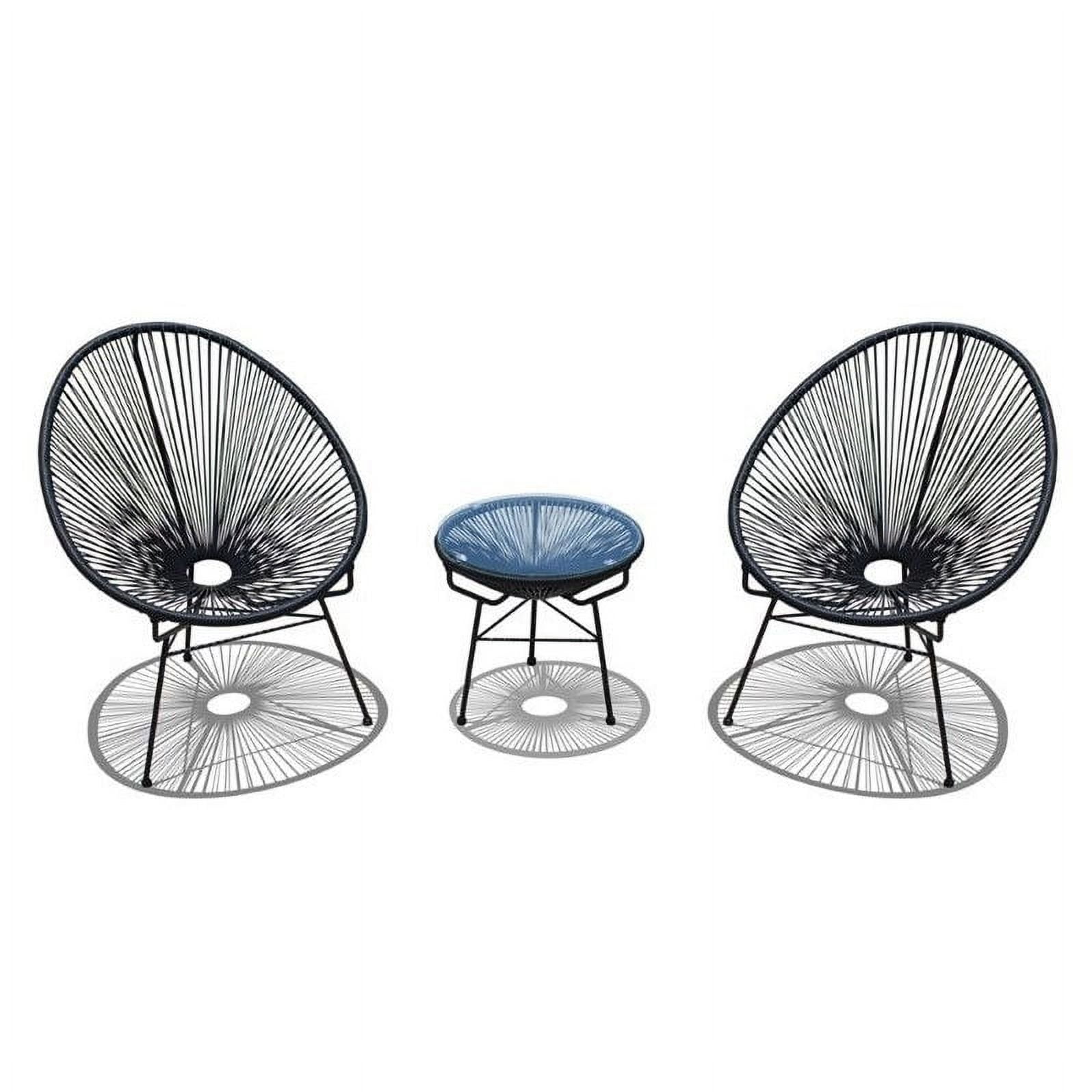 Harmonia Living Acapulco 3 Piece Patio Bistro Set in Jet Black