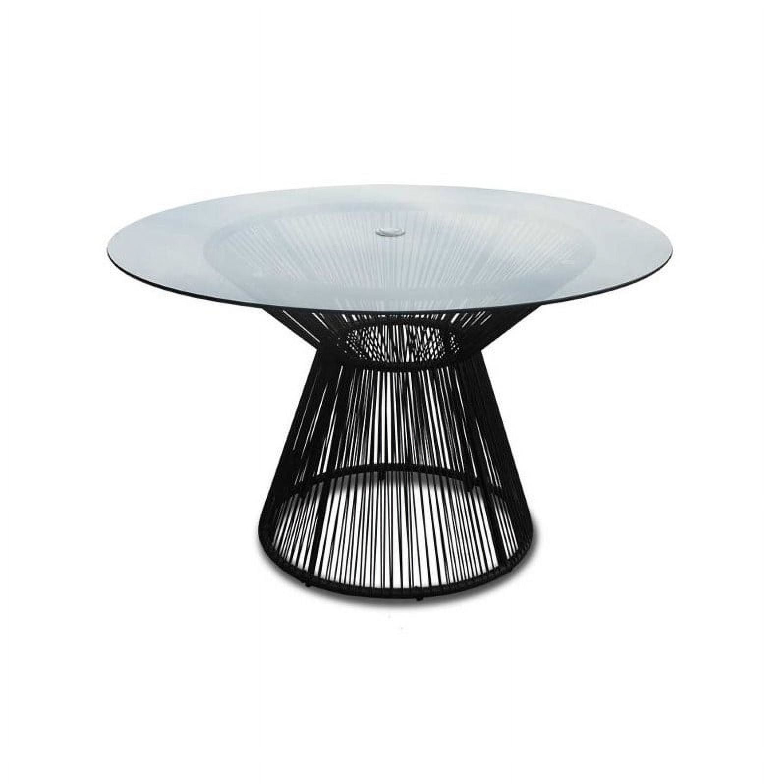 Harmonia Living Acapulco Round Patio Dining Table in Jet Black