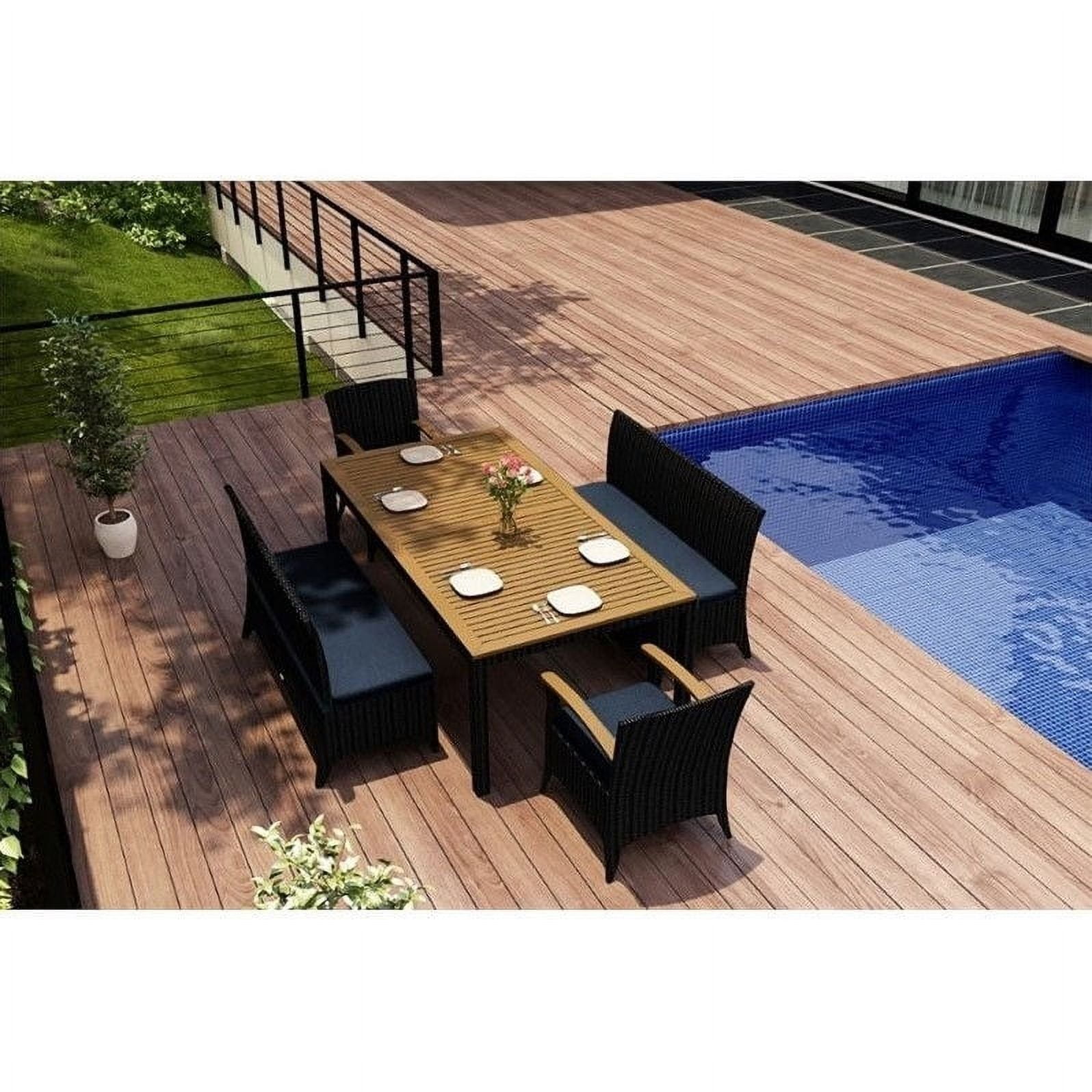 Harmonia Living Arbor 5 Piece Patio Dining Set in Spectrum Indigo
