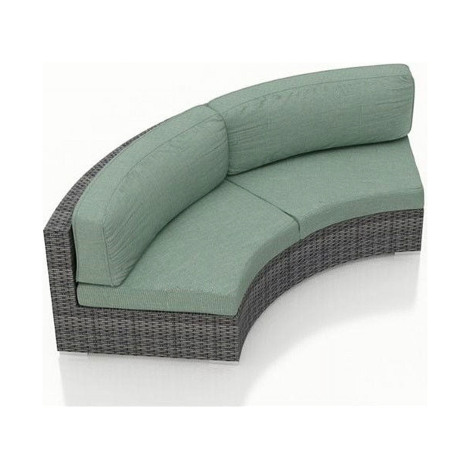 Harmonia Living District Curved Patio Loveseat in Canvas Spa