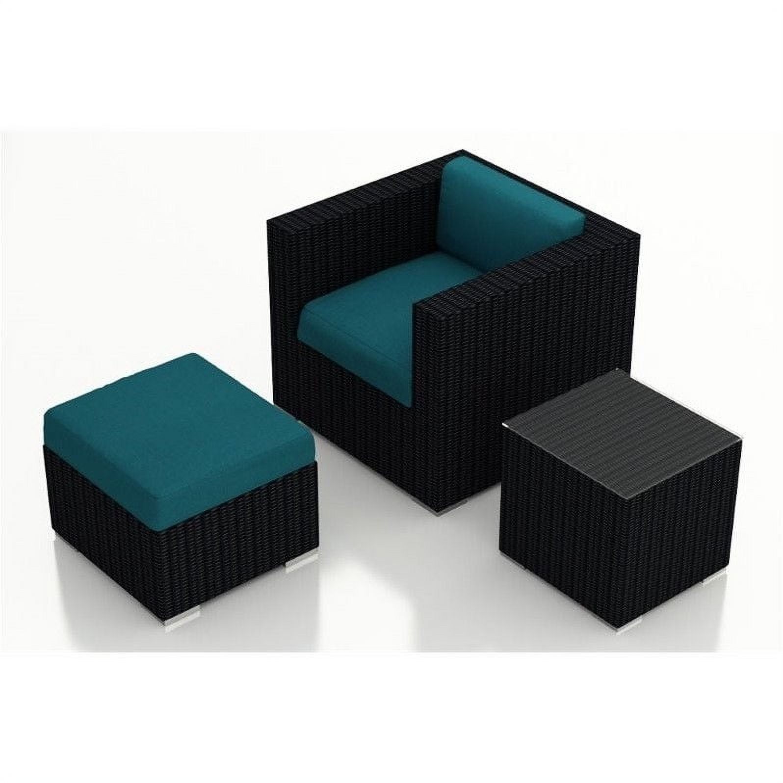 Harmonia Living Urbana 3 Piece Patio Lounge Set in Spectrum Peacock
