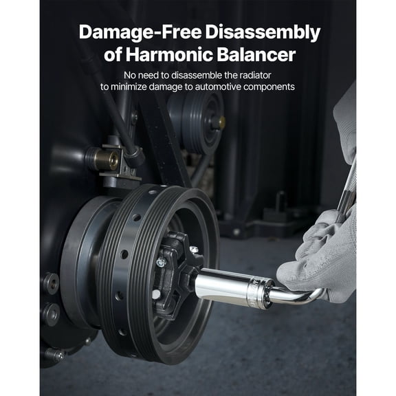 Harmonic Balancer Puller Kit,Adjustable 3-Jaw Puller Fits Most Late Model Vehicles,3-Jaw Pulley Puller Set with 4 Forcing Rods for Removing Harmonic Balancers Without Removing the Radiator