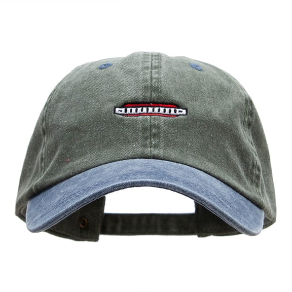 Harmonica Embroidered Pigment Dyed Wash Caps - Olive Navy OSFM