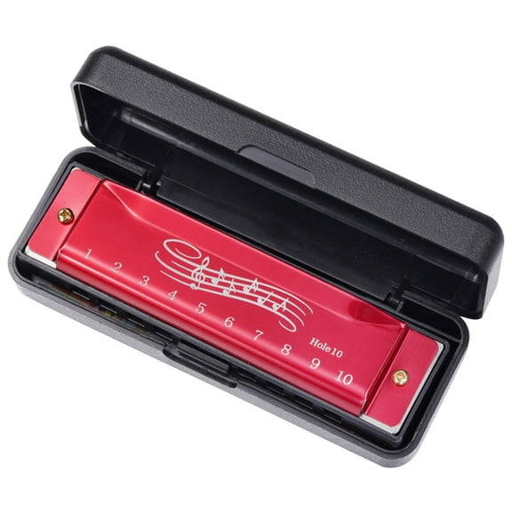 Harmonica Key of C 10 Holes 20 Tones with Case for Professional Player, Beginners, Students Musical Instruments Toy Gift