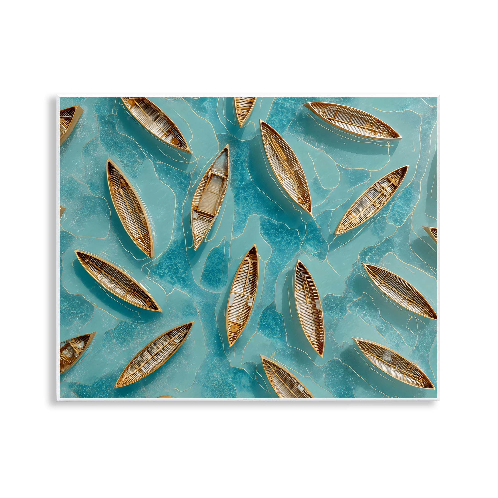 Harmonious Canoes on Water Wall Plaque Art, design by Franklyn Gregory