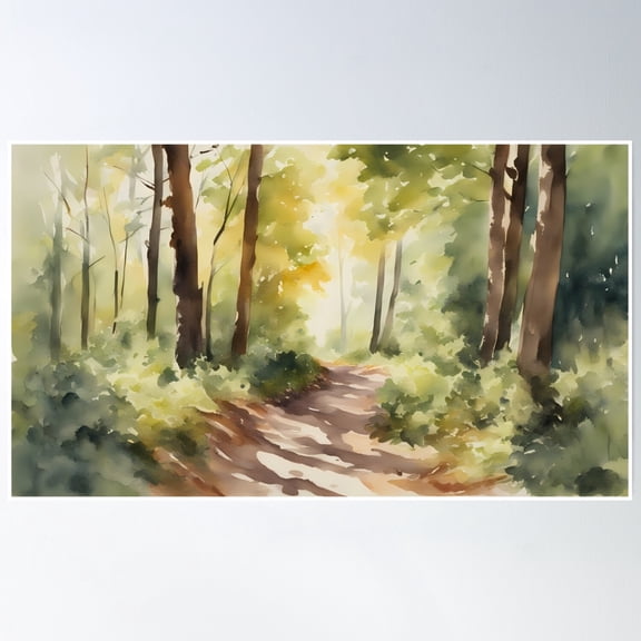 Harmonious Forest Pathway Poster Wall Art, Modern Wall Decor, 24x36 UNFRAMED