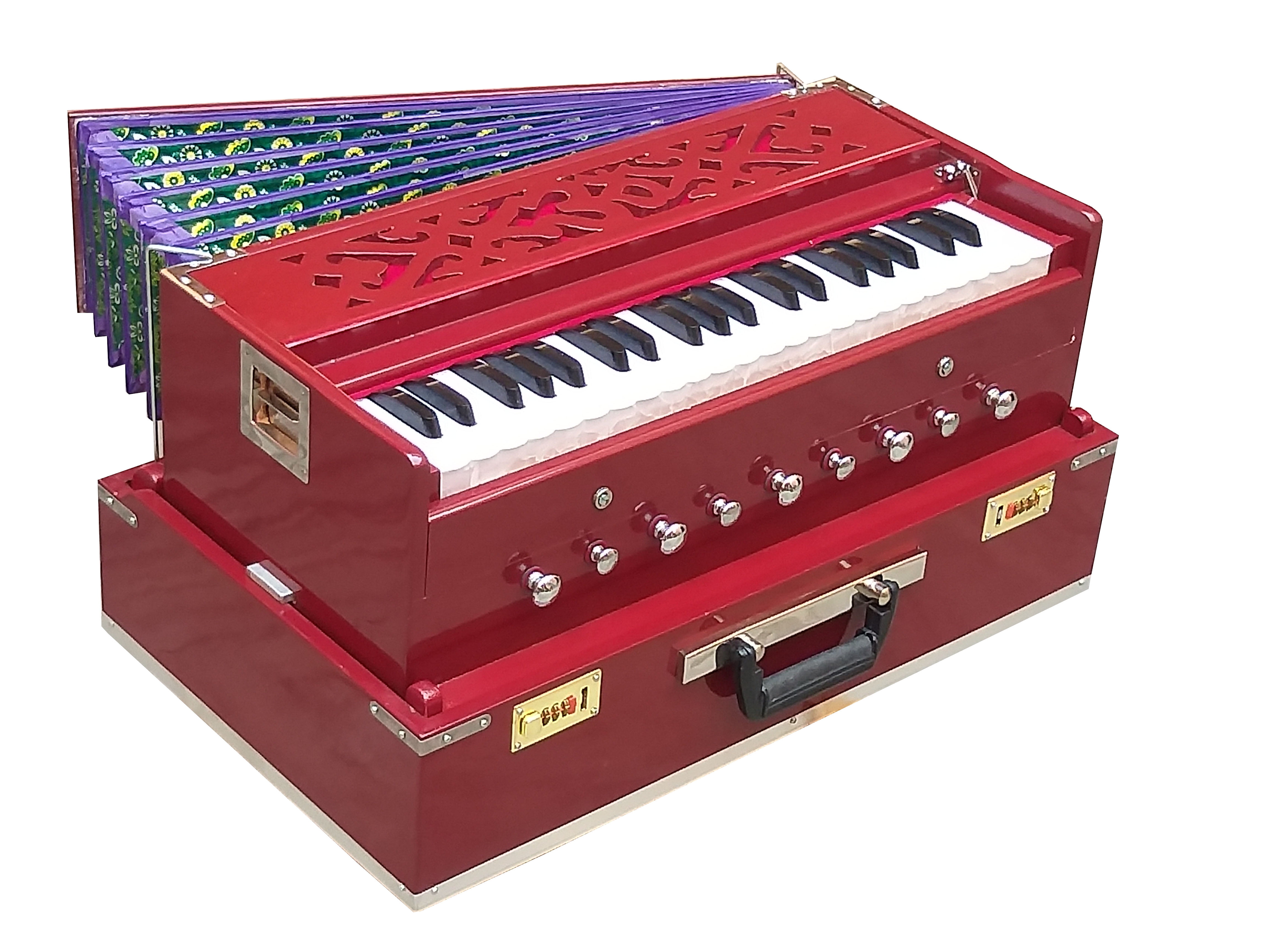 Harmonium Portable3 Octaves9 StopsDouble Reeds440 Hz7 Fold Bellow