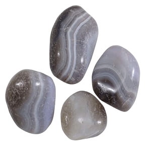 Harmonize 4 Pieces Brazilian Banded Agate Tumbled Assorted Size Natural Reiki Healing Stones