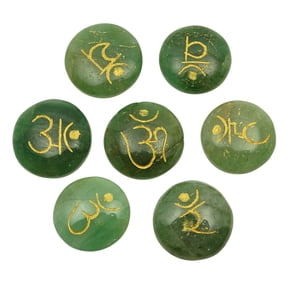 Harmonize 7 Chakra Reiki Healing Crystal Symbols Green Aventurine Stone Spiritual Gift Energy Generator