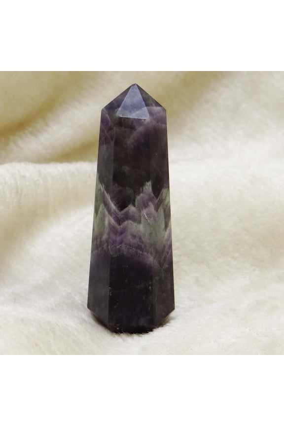 Amethyst Stone Obelisk Tower Reiki Healing Crystal Spiritual Gift Table Dcor