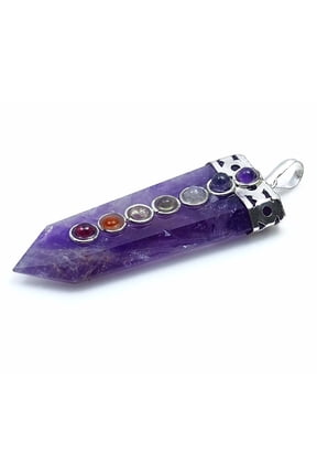 Amethyst Stone Pendant 7 Chakra Reiki Healing Crystal Feng Shui Spiritual