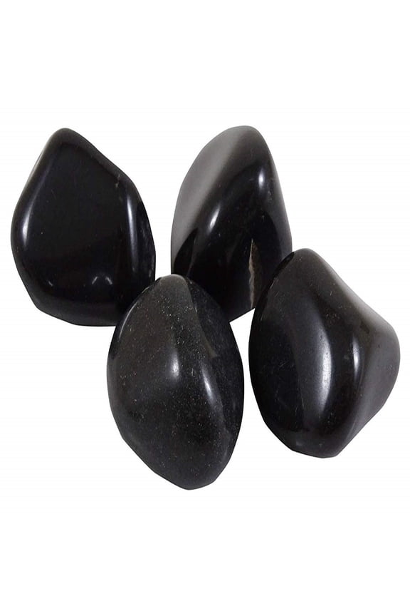Black Agate Stone Tumbled Assorted Size Natural Reiki Healing Stones- 4 Pieces