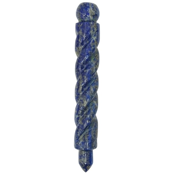 Harmonize Lapis Lazuli Stone Spiral Massage Pencil Wand Gemstone Reiki Healing Energy Balancing