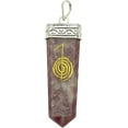 thumbnail image 1 of Harmonize Lepidolite Stone Flat Pendant Reiki Healing Crystal Chakra Balancing Therapy Symbol Spiritual Gift, 1 of 1