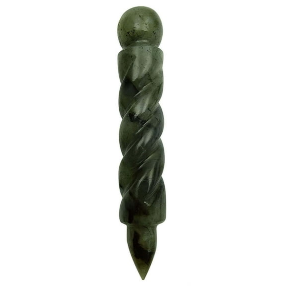Harmonize Massage Spiral Wand Labradorite Stone Reiki Healing Crystal Energy Generator Balancing