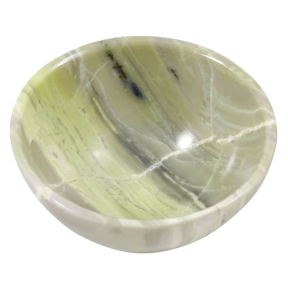 Harmonize Natural Serpentine Stone Bowl Hand Carved Crystal Reiki Healing Energy Generator Gemstones