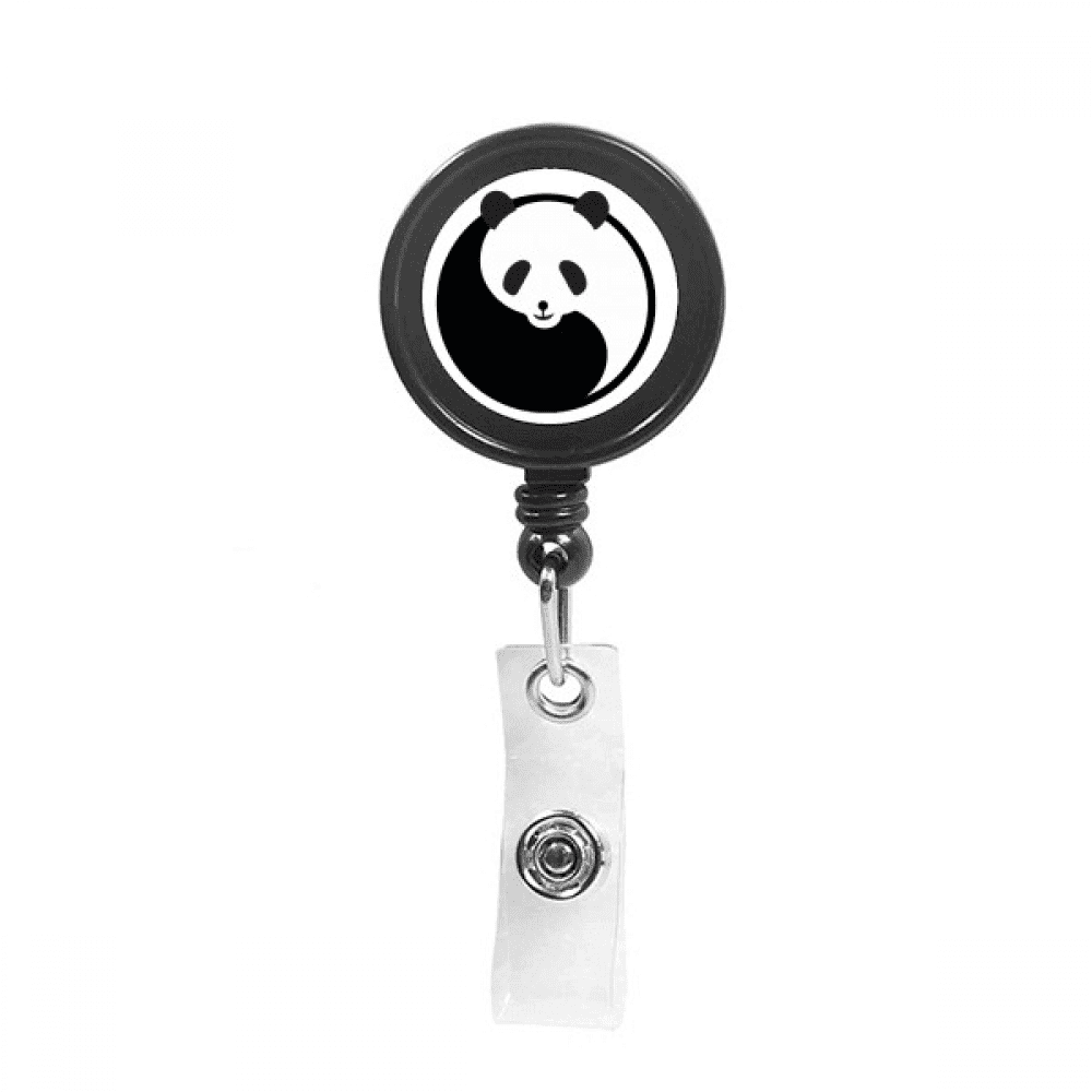 Harmonize Positive Negative Panda Surroundings Retractable Keychain Badge Holder ID Badge