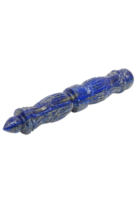Reiki Gemstone Massage Wand Lapis Lazuli Stone Carved Healing Pencil Wands