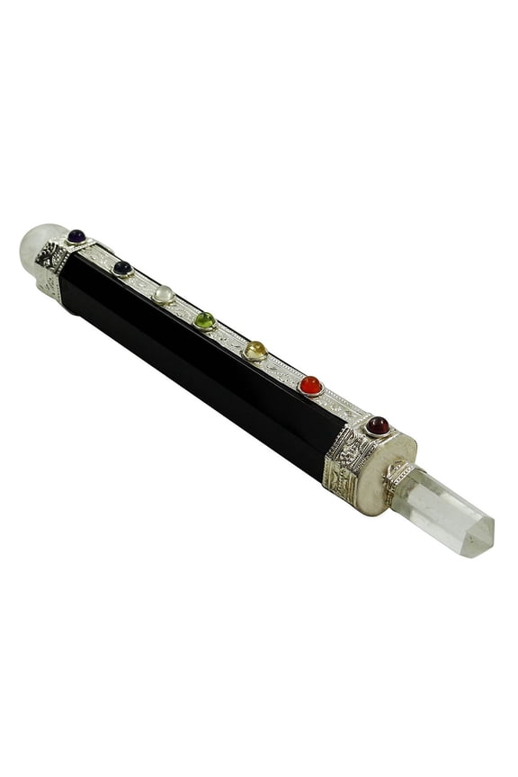 Tourmaline Stone 7 Chakra Wand Spiritual Reiki Healing Stone Balancing Energy Generator